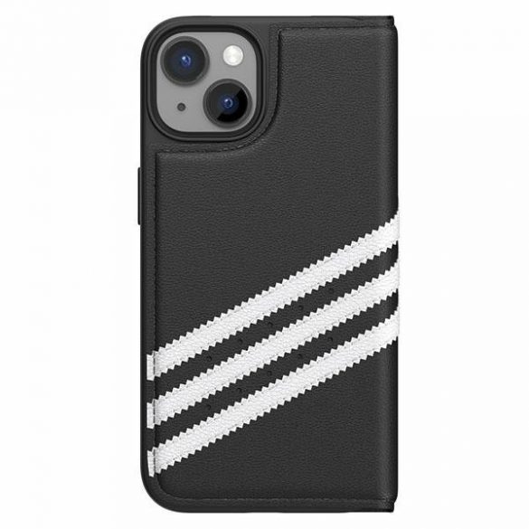 Adidas OR Booklet husă PU iPhone 14 / 15 / 13 6.1" negru alb/negru  50195