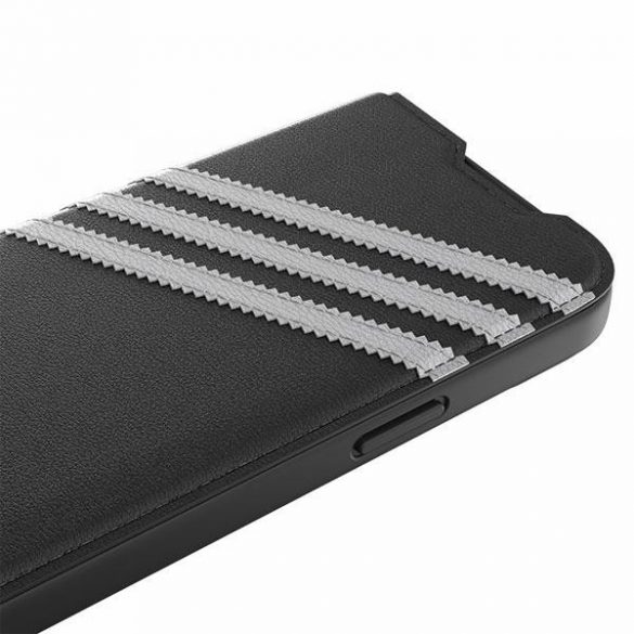 Adidas OR Booklet husă PU iPhone 14 / 15 / 13 6.1" negru alb/negru  50195