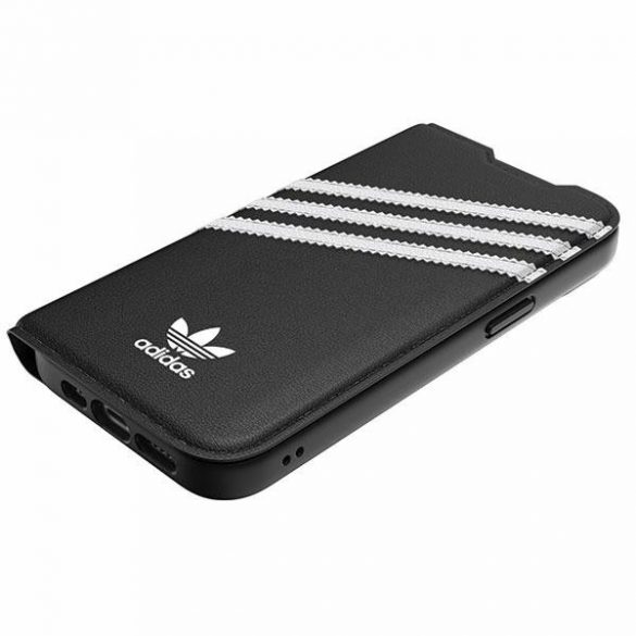 Adidas OR Booklet husă PU iPhone 14 / 15 / 13 6.1" negru alb/negru  50195