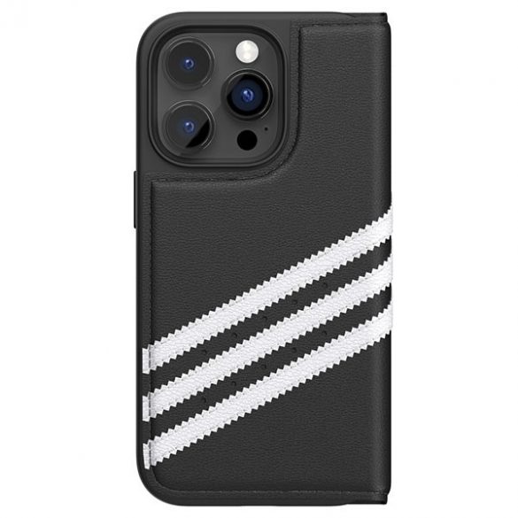 Husă Adidas OR Booklet PU iPhone 14 Pro czarno biały/negru alb 50196