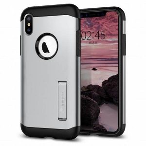 Husa Spigen Slim Armor iPhone Xs Max argintiu satinat 065CS25159