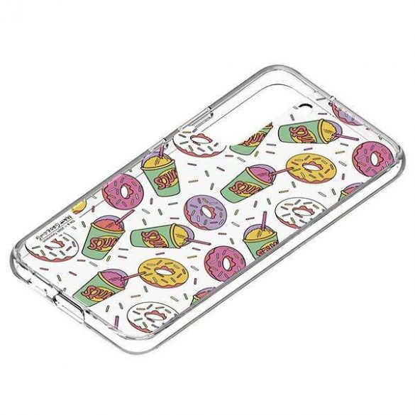 Panou Samsung GP-TOU021HOVPW do etui Frame Cover pentru Galaxy S22 Simpsons Donut husă biał/albă