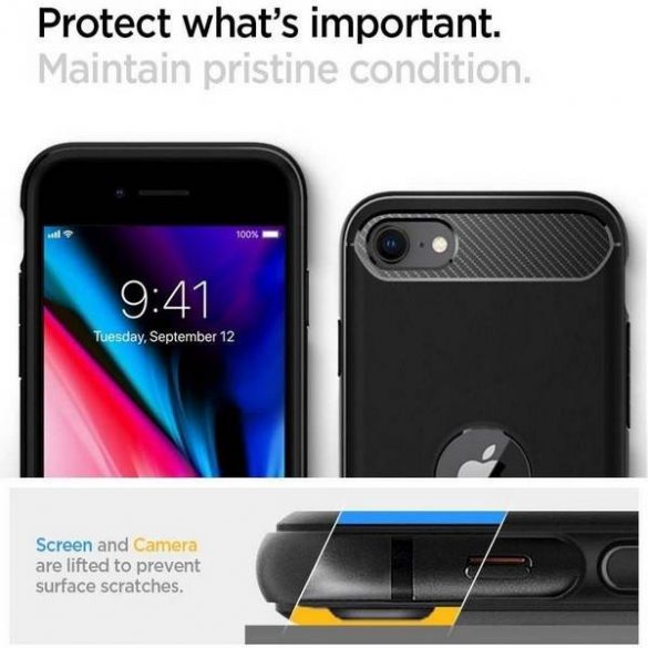 Husa Spigen Rugged Armor pentru iPhone 7/8/SE2020/SE 2022 czarny/negru ACS00944