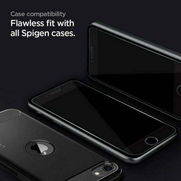 Spigen Glass FC iPhone 7/8/SE 2020/2022 2szt. szkło hartowane czarna ramka AGL01315 protector de ecran