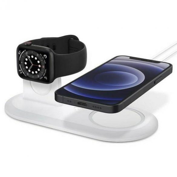 Spigen Magfit Duo Apple Magsafe &Watch Incarcator Stand biały/alb AMP02797 carcasa