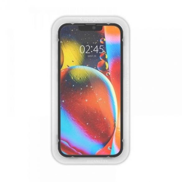 Spigen Alm Glass FC iPhone 14/13 Pro/13 szkło hartowane czarna ramka z ramką montażową AGL03725 protector de ecran