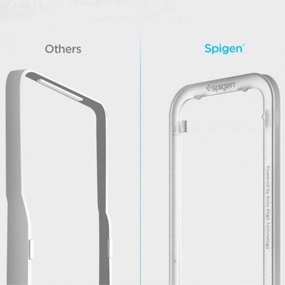 Spigen Alm Glass FC iPhone 14/13 Pro/13 szkło hartowane czarna ramka z ramką montażową AGL03725 protector de ecran