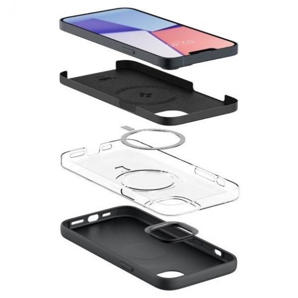 Spigen Silicone Fit iPhone 14 Plus / 15 Plus 6,7" MAG Magsafe czarny/negru ACS04920