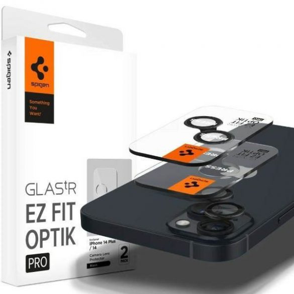 Spigen Optik.Tr Camera iPhone 14/14 Plus /15/15Plus EZ FIT Lentile 2szt./2buc czarny/negru AGL05213