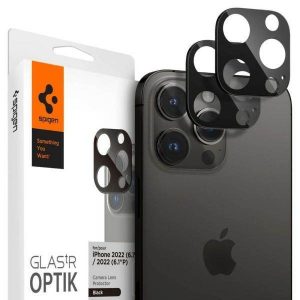 Spigen Optik.Tr Camera iPhone 14 Pro/14 Pro Max Lens 2szt./2pcs negru / negru AGL05273 ecran protector