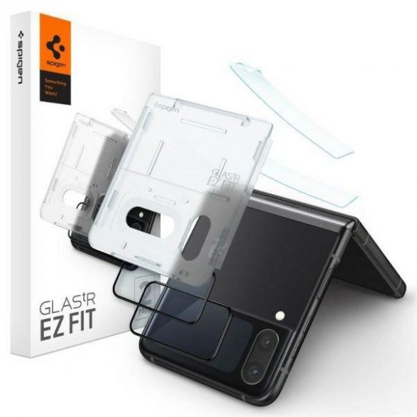 Film pentru balamale Spigen Glas FC Samsung Z Flip 4 2 szt. szkło hartowane czarne AGL05321 protector de ecran