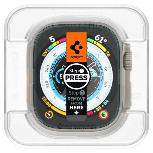 Spigen Glas.TR Apple Watch Ultra 49 mm pachet de 2 „EZ FIT” AGL05556 szkło hartowane protector de ecran