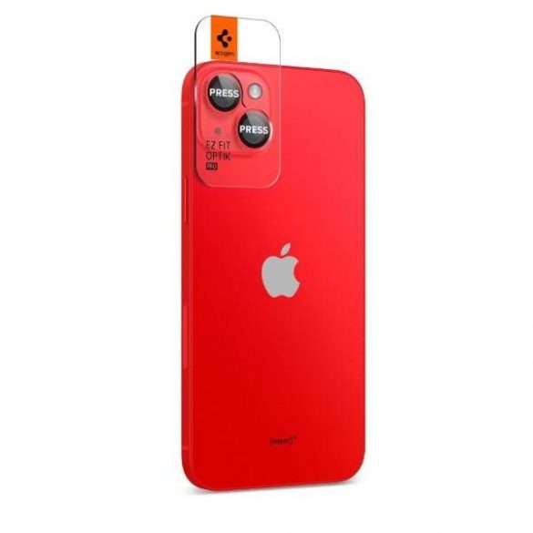 Spigen Optik.Tr Camera iPhone 14/14 Plus EZ FIT Lens 2szt./2buc czerwony/red AGL05605 protectie ecran