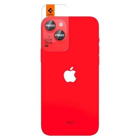 Spigen Optik.Tr Camera iPhone 14/14 Plus EZ FIT Lens 2szt./2buc czerwony/red AGL05605 protectie ecran