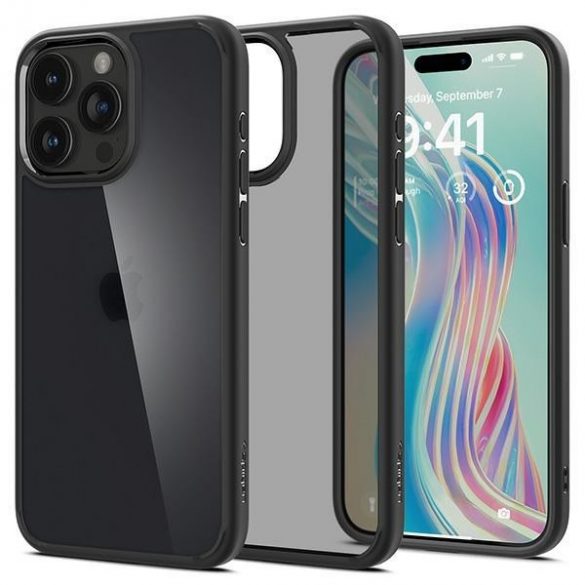 Spigen Ultra Hybrid iPhone 15 Pro Max 6,7 negru înghețat ACS06568"