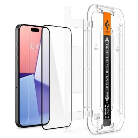 Spigen Glas.TR FC iPhone 15 Pro Max 6.7 "EZ FIT" 2 szt. szkło hartowane czarna ramka AGL06873"