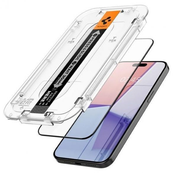 Spigen Glas.TR FC iPhone 15 Pro Max 6.7 "EZ FIT" 2 szt. szkło hartowane czarna ramka AGL06873"