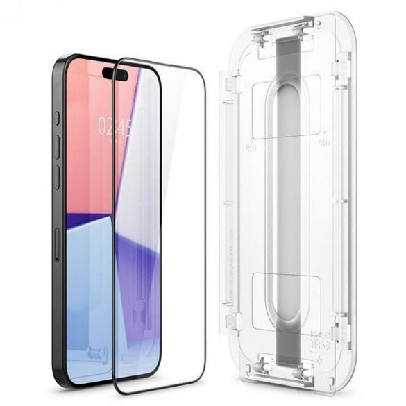 Spigen Glas.TR FC iPhone 15 Pro Max 6.7 "EZ FIT" 2 szt. szkło hartowane czarna ramka AGL06873"