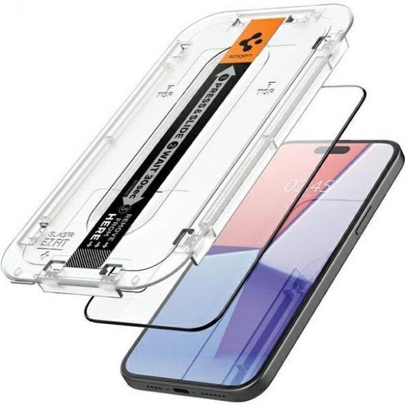 Spigen Glas.TR FC iPhone 15 Plus 6.7 "EZ FIT" 2 szt. szkło hartowane czarna ramka AGL06884"