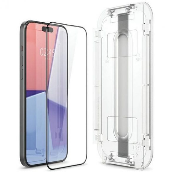 Spigen Glas.TR FC iPhone 15 Plus 6.7 "EZ FIT" 2 szt. szkło hartowane czarna ramka AGL06884"