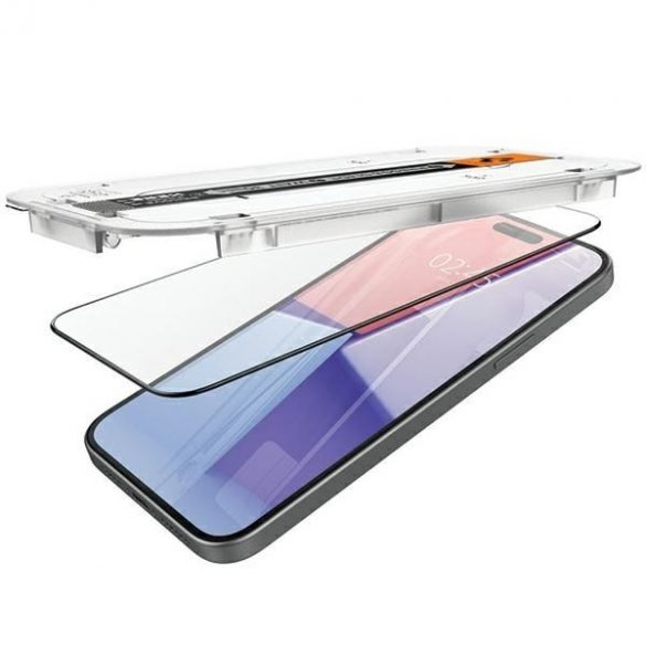 Spigen Glas.TR FC iPhone 15 Plus 6.7 "EZ FIT" 2 szt. szkło hartowane czarna ramka AGL06884"