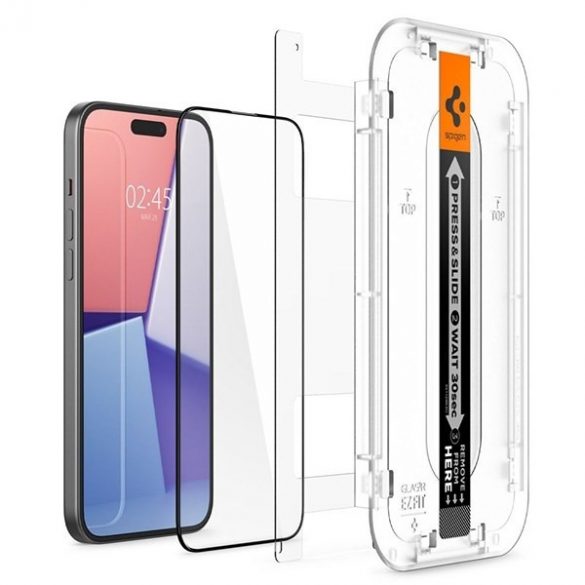 Spigen Glas.TR FC iPhone 15 Plus 6.7 "EZ FIT" szkło hartowane czarna ramka AGL06888"