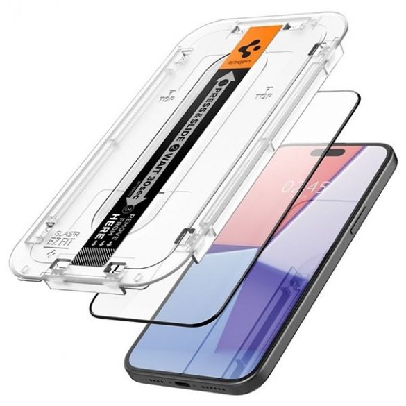 Spigen Glas.TR FC iPhone 15 Plus 6.7 "EZ FIT" szkło hartowane czarna ramka AGL06888"