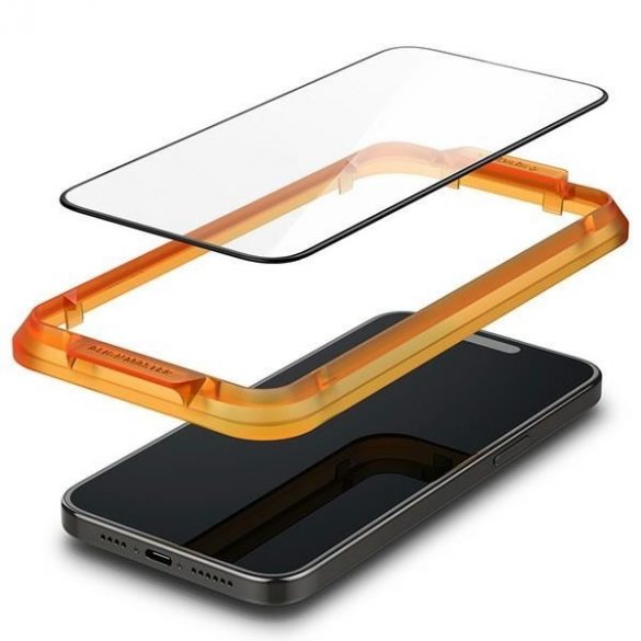 Spigen Alm Glass FC iPhone 15 6.1 2 szt. szkło hartowane czarna ramka AGL06906"