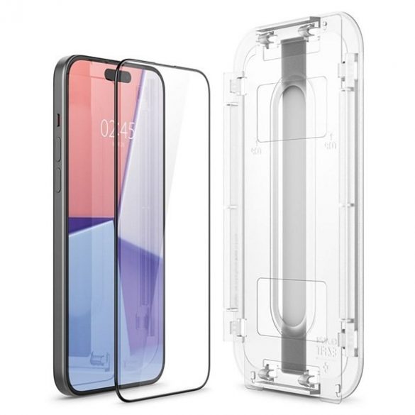 Spigen Glas.TR FC iPhone 15 6.1 "EZ FIT" szkło hartowane czarna ramka AGL06908"