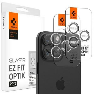 Spigen Optik.Tr Camera iPhone 15 Pro/15 Pro Max "EZ FIT" Lentile 2szt./2 buc przezroczysty/crystal clear AGL06914