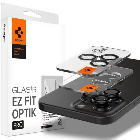 Spigen Optik.Tr Camera iPhone 15 Pro/15 Pro Max "EZ FIT" Lentile 2szt./2 buc przezroczysty/crystal clear AGL06914