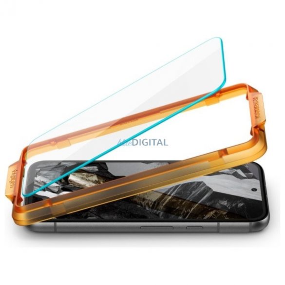 Sticlă temperată Spigen ALM GLAS.TR cu cadru de montare pentru Google Pixel 8A - 2 buc