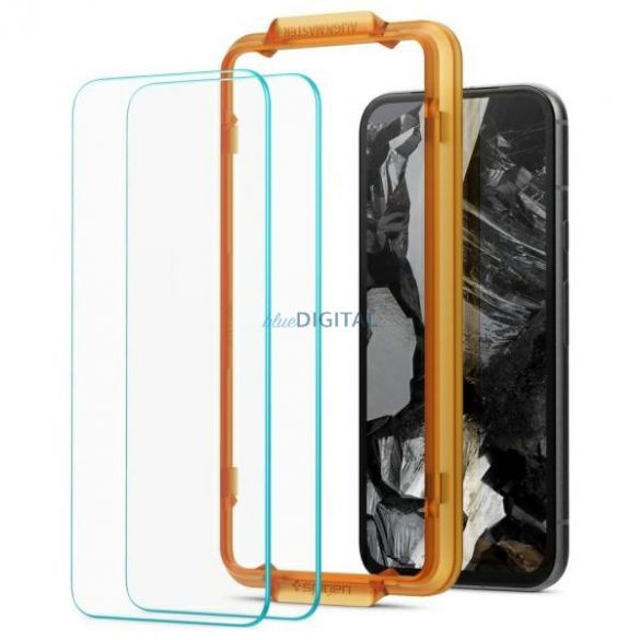 Sticlă temperată Spigen ALM GLAS.TR cu cadru de montare pentru Google Pixel 8A - 2 buc