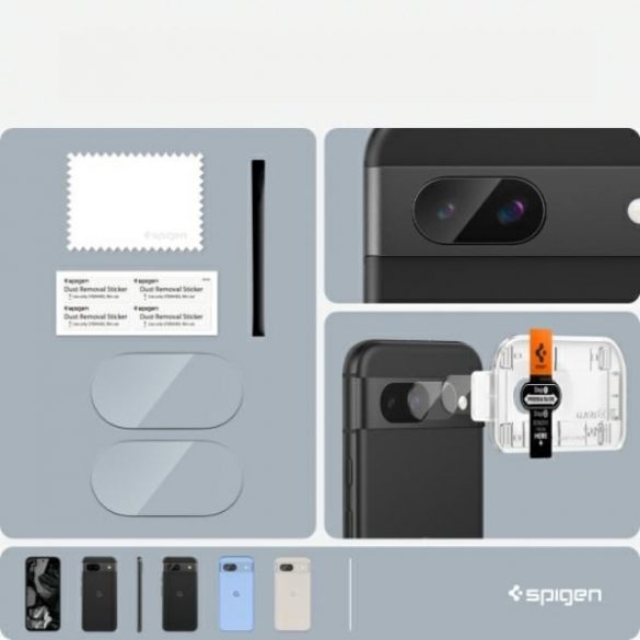 Spigen Optik.Tr Camera Google Pixel 8A EZ FIT Lens 2szt./2buc przezroczysty/clear AGL07465