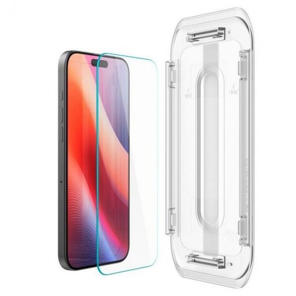 Spigen Glas.tR "EZ FIT" folie de sticlă cu cadru de montare pentru iPhone 16 Pro Max (2 buc)