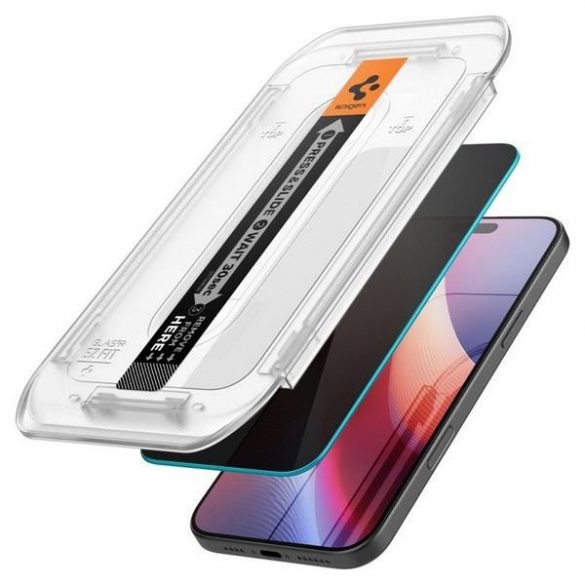 Sticlă temperată antireflex Spigen Glas.tR cu cadru de montare pentru iPhone 16 Pro Max - 2 buc