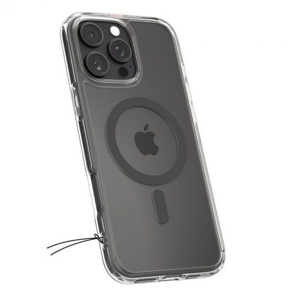 Carcasă Spigen Ultra Hybrid MagSafe pentru iPhone 16 Pro Max - transparentă cu model gri