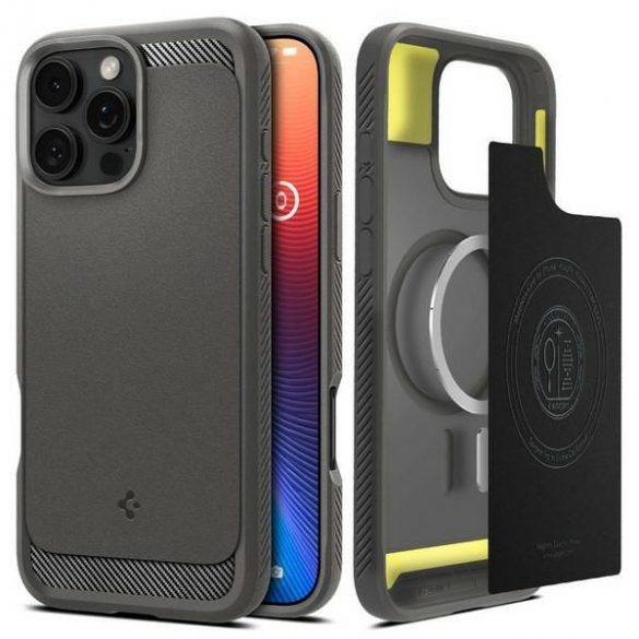 Carcasă Spigen Rugged Armor pentru iPhone 16 Pro - gri