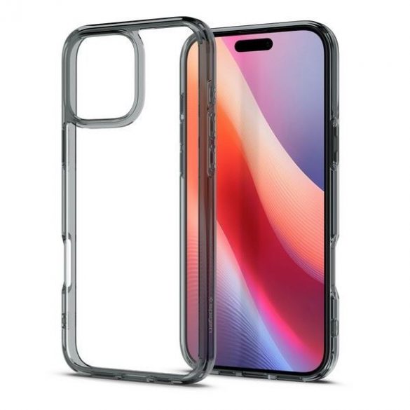 Carcasă Spigen Ultra Hybrid pentru iPhone 16 Pro - transparentă cu margini gri