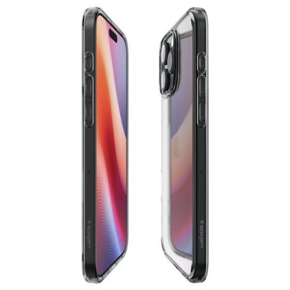 Carcasă Spigen Ultra Hybrid pentru iPhone 16 Pro - transparentă cu margini gri