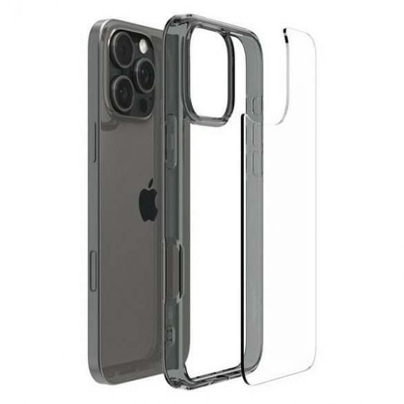 Carcasă Spigen Ultra Hybrid pentru iPhone 16 Pro - transparentă cu margini gri