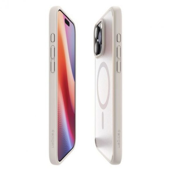 Carcasă Spigen Ultra Hybrid MagSafe pentru iPhone 16 Pro - transparentă cu ornamente bej