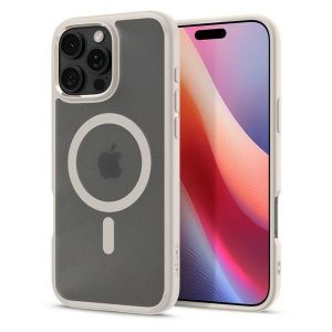 Carcasă Spigen Ultra Hybrid MagSafe pentru iPhone 16 Pro Max - transparentă cu ornamente bej