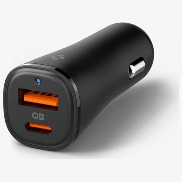 Încărcător auto Spigen EV482 ArcStation Essential cu conexiune 1xUSB-A și 1xUSB-C 48W - negru