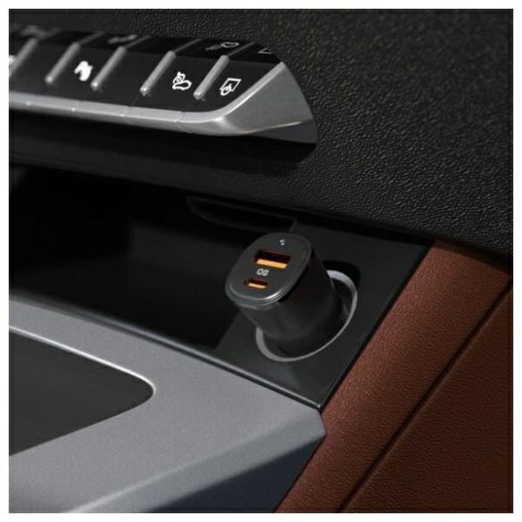 Încărcător auto Spigen EV482 ArcStation Essential cu conexiune 1xUSB-A și 1xUSB-C 48W - negru