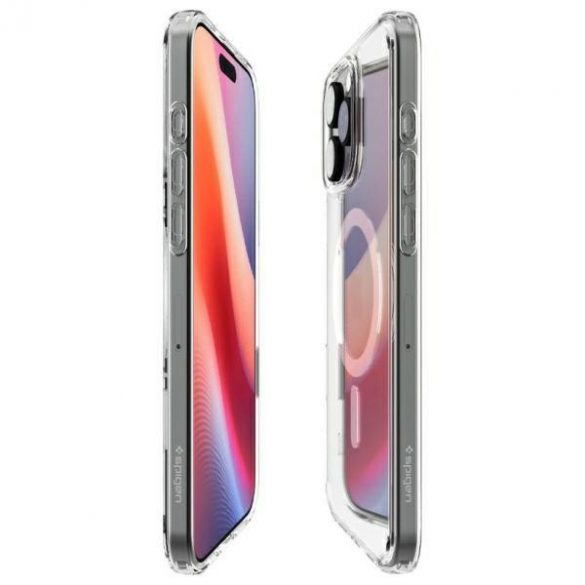 Carcasă Spigen Ultra Hybrid "T" compatibilă cu MAG MagSafe pentru iPhone 16 Pro Max - transparent-alb