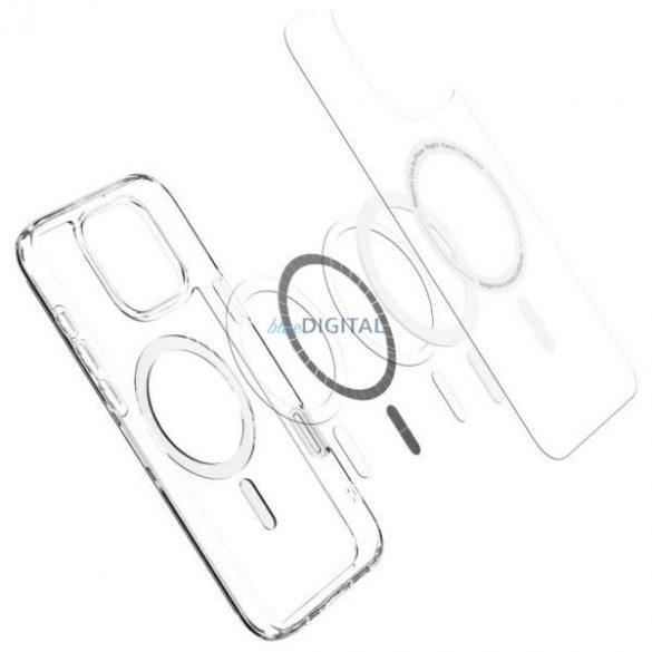 Carcasă Spigen Ultra Hybrid "T" compatibilă cu MagSafe MAG pentru iPhone 16 Pro - transparent-alb