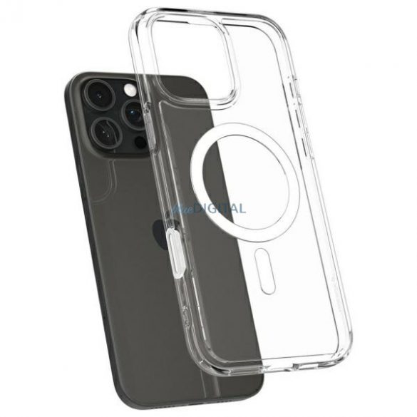 Carcasă Spigen Ultra Hybrid "T" compatibilă cu MagSafe MAG pentru iPhone 16 Pro - transparent-alb