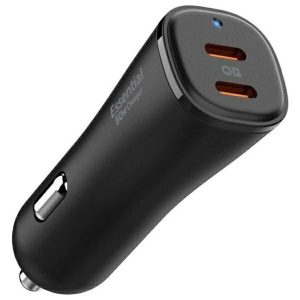 Încărcător auto Spigen EV502 ArcStation Essential cu conexiune 2xUSB-C 50W - negru