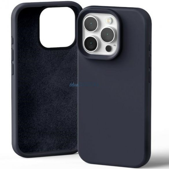 Husă din silicon Mercury pentru iPhone 16 Pro - albastru marin